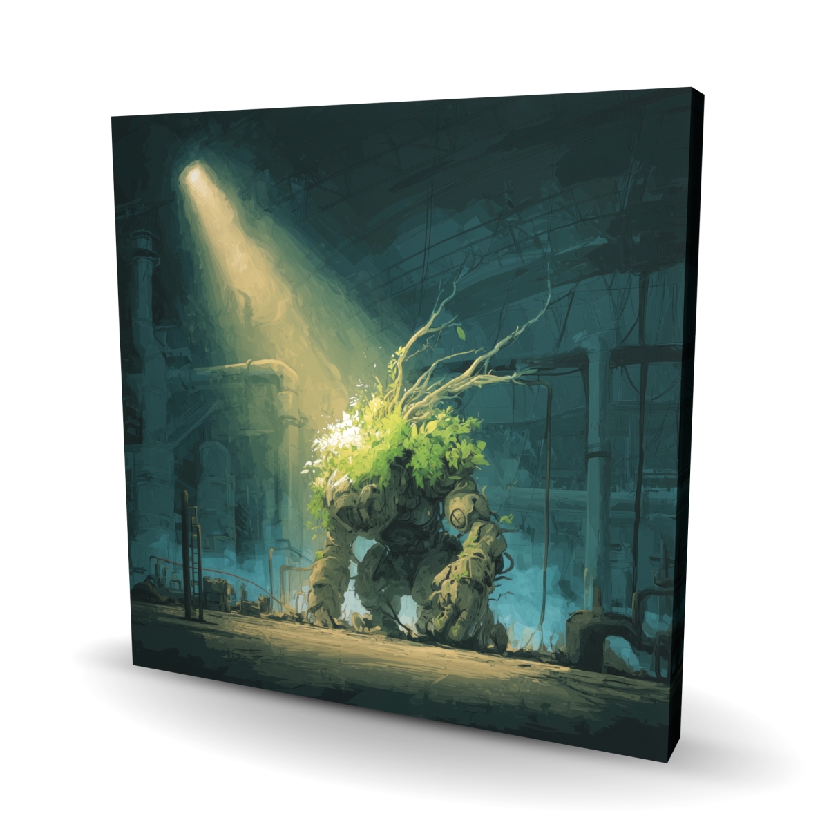 C1RC2424H6Q7CE 24 x 24 in. The Golem - Turquoise Canvas Wall Art for Home Decor - Unique Design