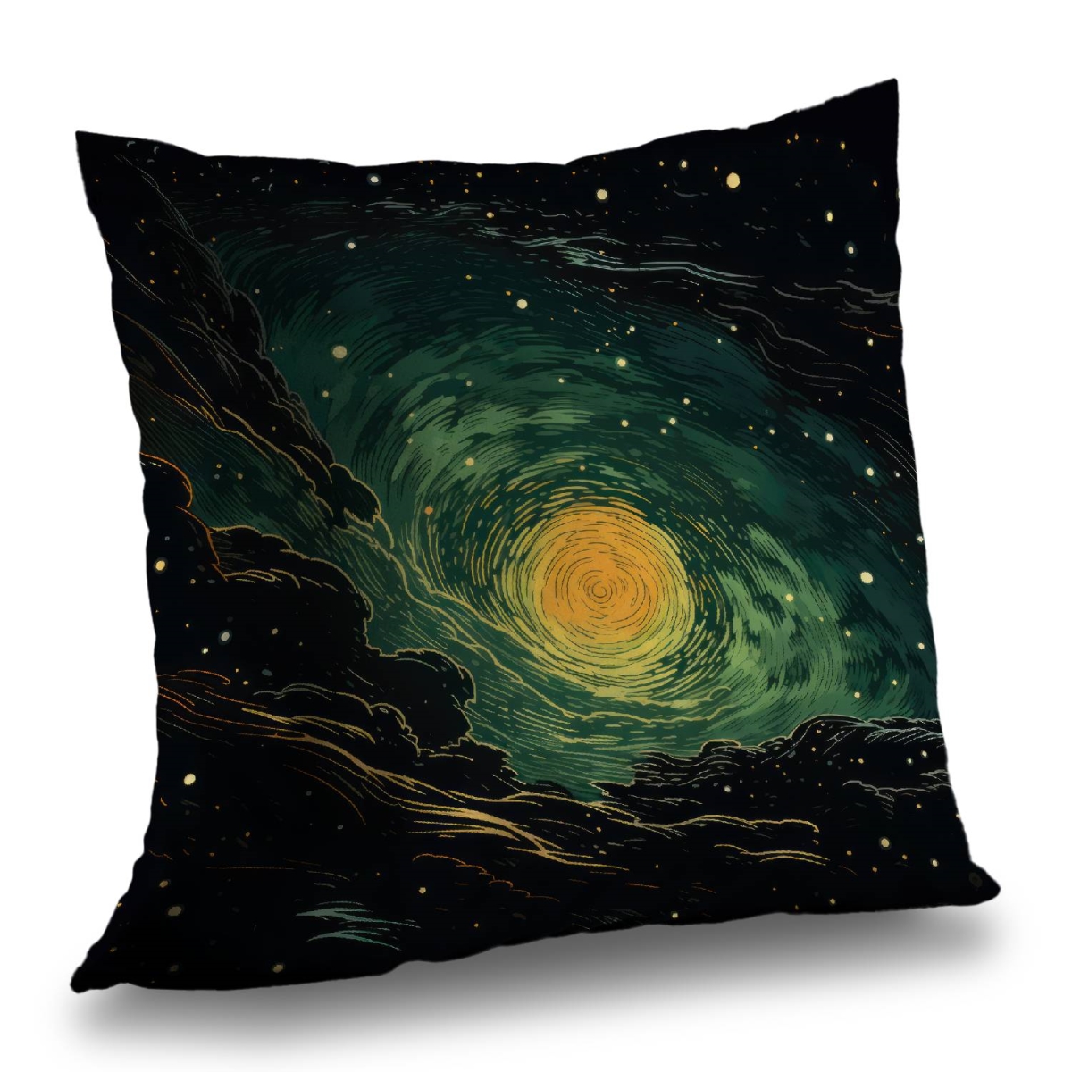 Concius Sales C1PT1818CO0I9F 18 x 18 in. Turmoil in Space Poly Twill Throw Pillow - Home Decor Accent - Insert Included
