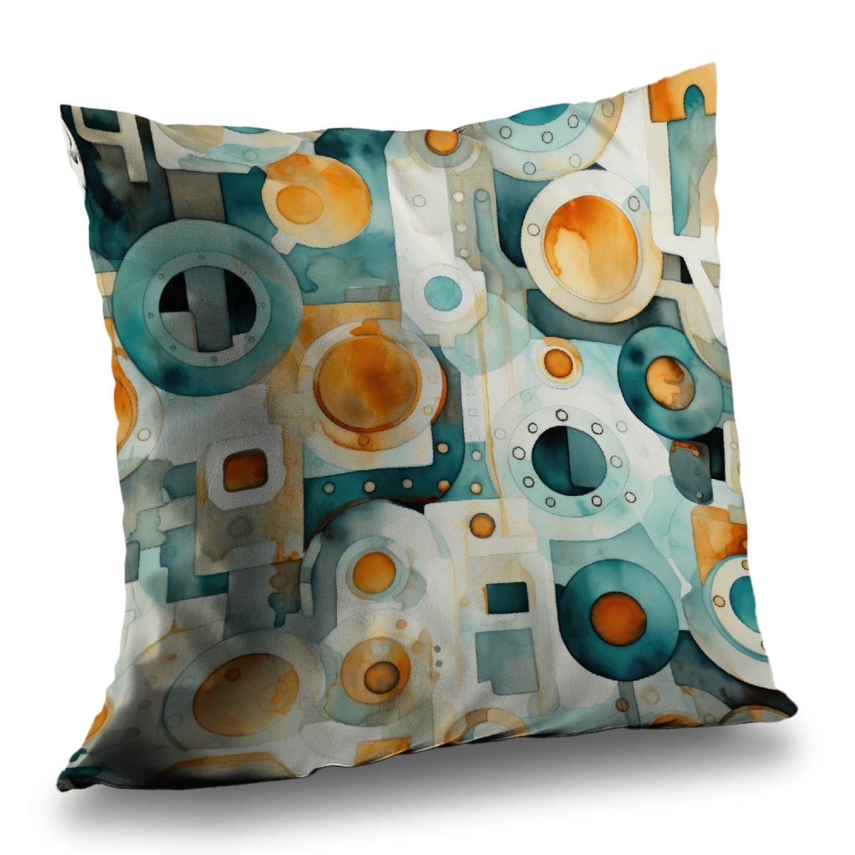 Concius Sales C1PT1818WT8FKL 18 x 18 in. Decomposed Porthole Poly Twill Throw Pillow - Home Decor - Insert Included