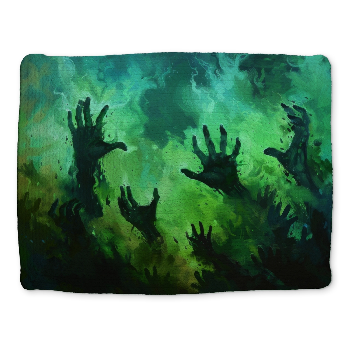 Picture of MWW CBPM14182WCM7Q 14 x 18 in. Hands of Despair Black Braided Polyester Placemat - Home Decor