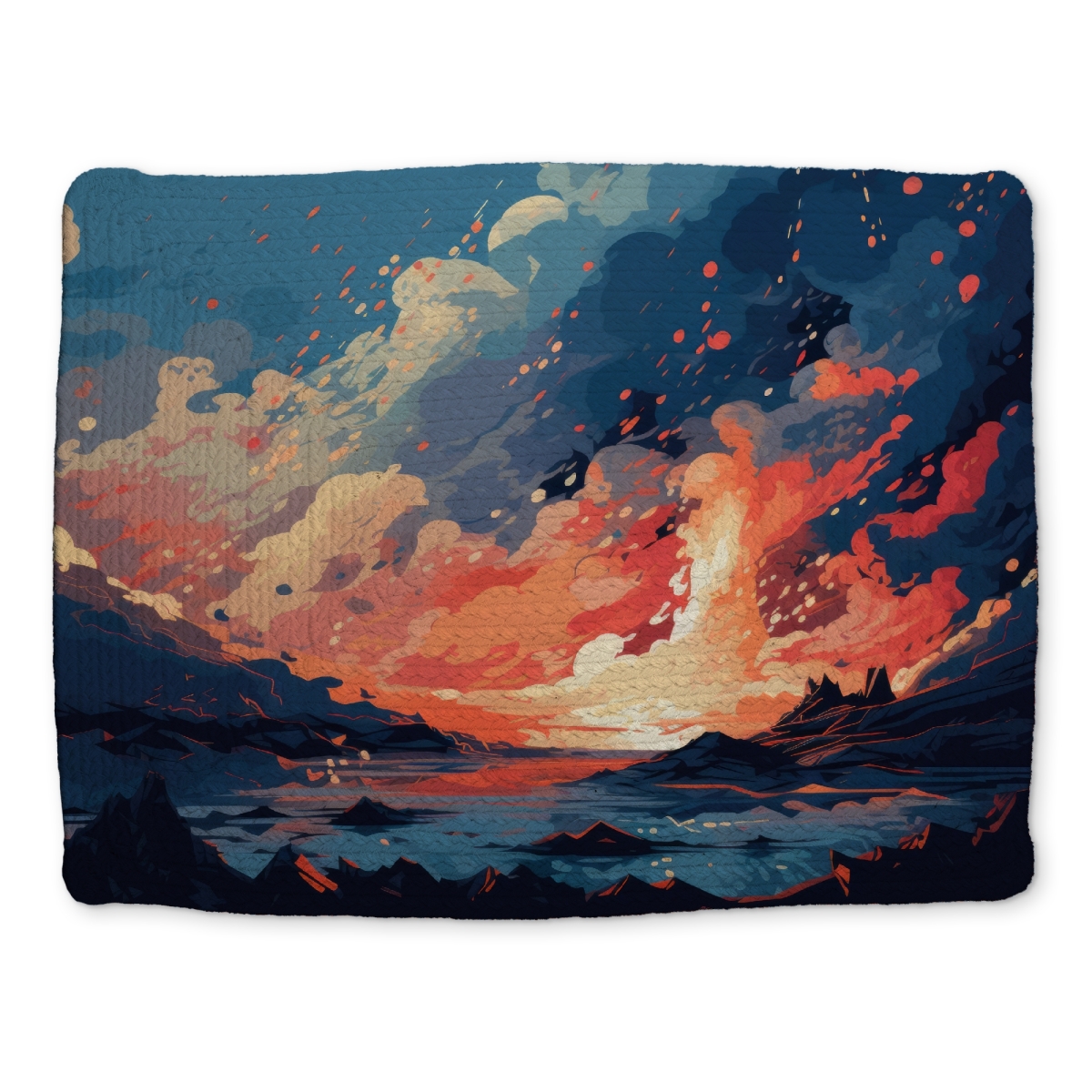 Picture of MWW CBPM14184NPPHP 14 x 18 in. Magma Does Not Wait - Red Braided Polyester Placemat - Home Decor