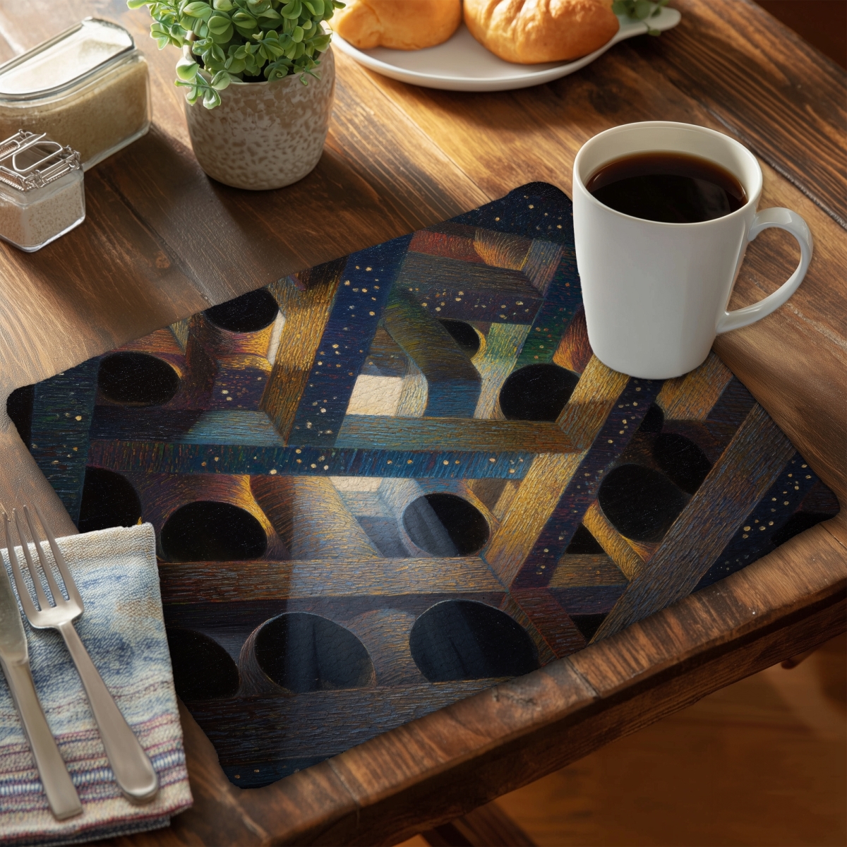 Picture of MWW CBPM14186OZ3TC 14 x 18 in. Pipe Dream - White Braided Polyester Placemat for Home Decor