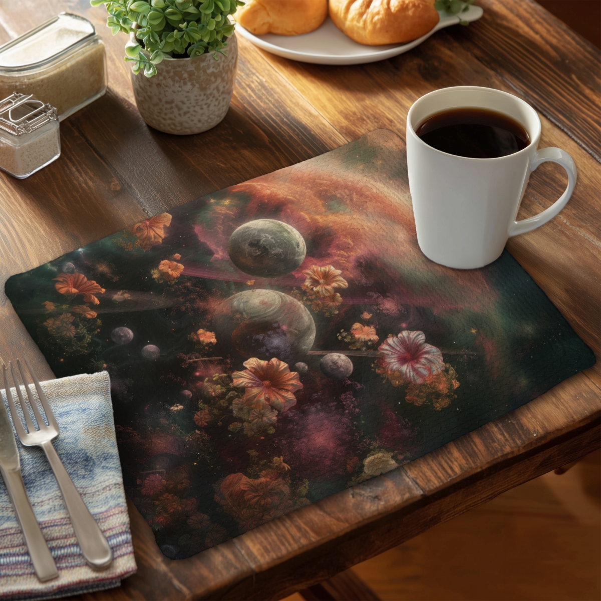 Picture of MWW CBPM1418A2AI8Y 14 x 18 in. Capturing Light - Coral Braided Polyester Placemat - Home Decor