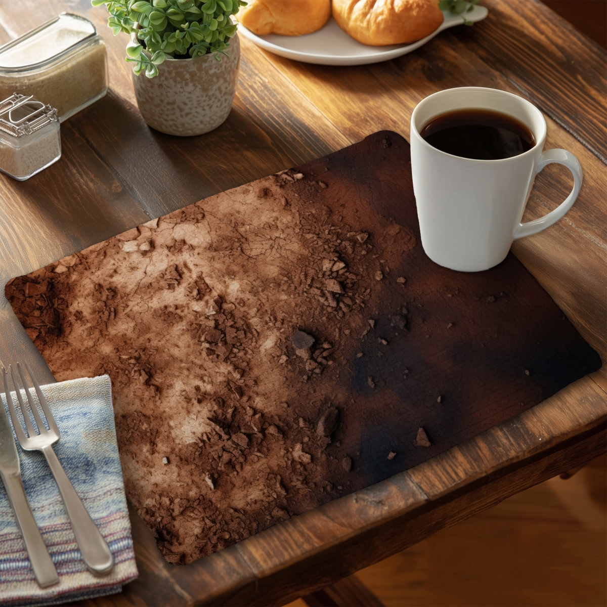 Picture of MWW CBPM1418R0YILG 14 x 18 in. The Dark Patch - White Braided Polyester Placemat for Home Decor
