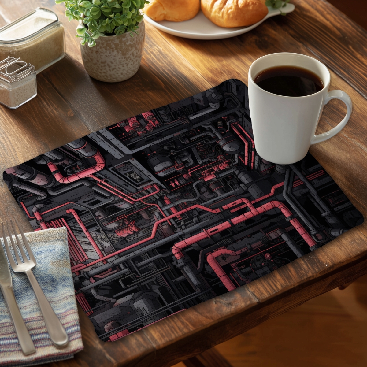 Picture of MWW CBPM1418UCZOPJ 14 x 18 in. Tubular Nightmare - Pink Braided Polyester Placemat for Decor