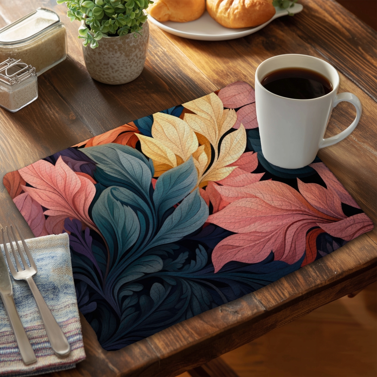 Picture of MWW CBPM1418V5Z99D 14 x 18 in. Pastel Bloom - Yellow Braided Polyester Placemat for Decor