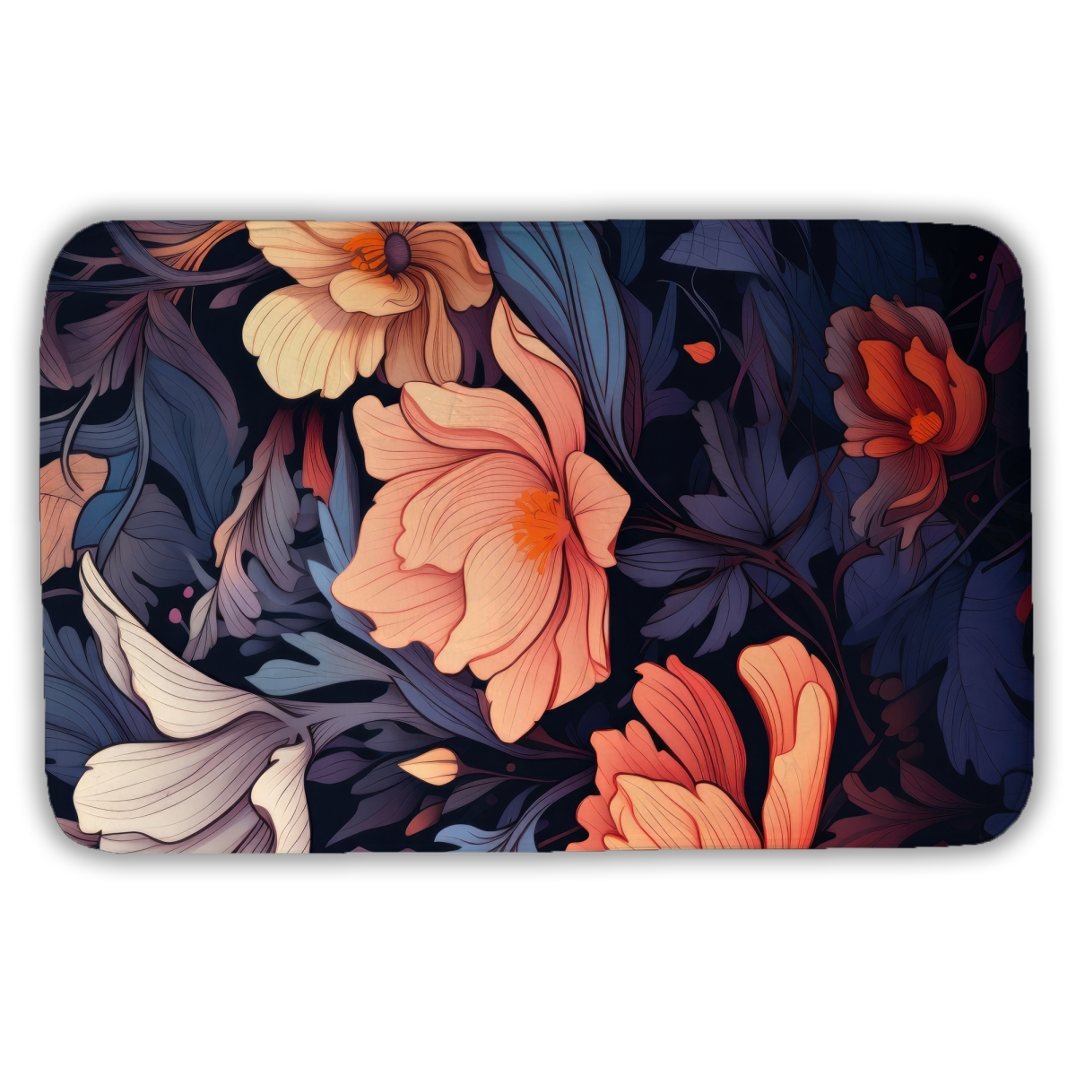 C1BM21340HPGZU 21 x 34 in. Blooming Uninterrupted - Orange Bath Mat for Home Decor