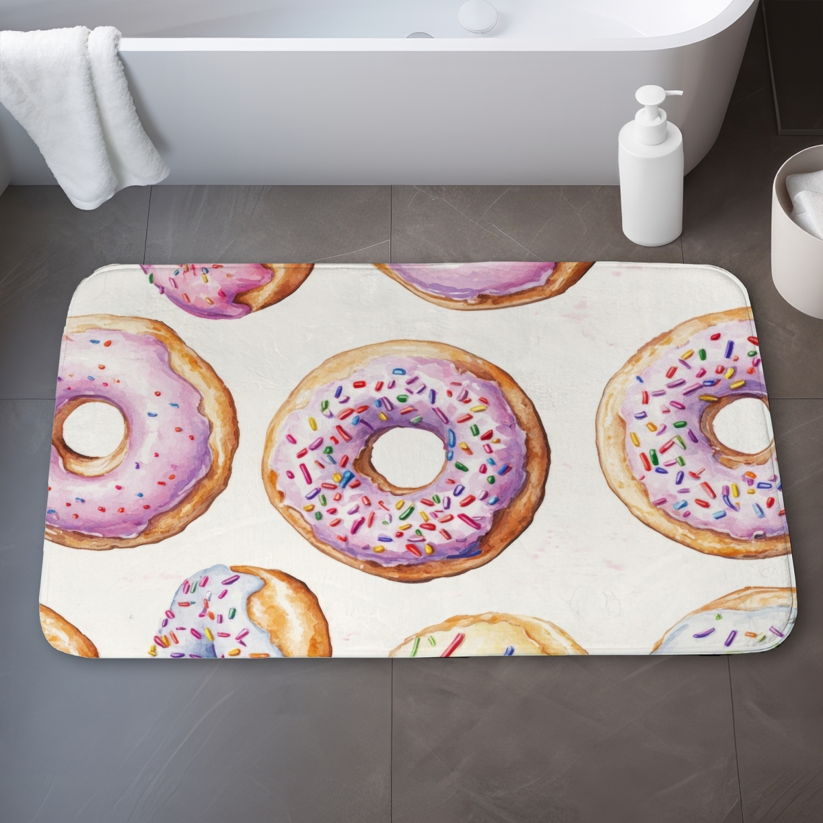 C1BM2134UTI2G4 21 x 34 in. Sugar Delights White Bath Mat for Elegant Home Decor