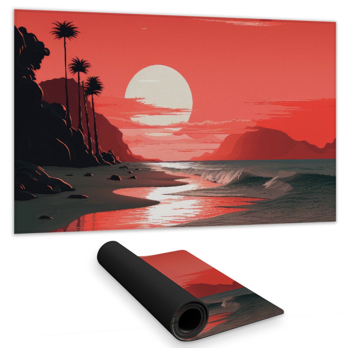 Concius Sales C1DM14248PO1FD 14 x 24 in. Blood Sun Gaming Mat - Stylish Home Decor Playmat