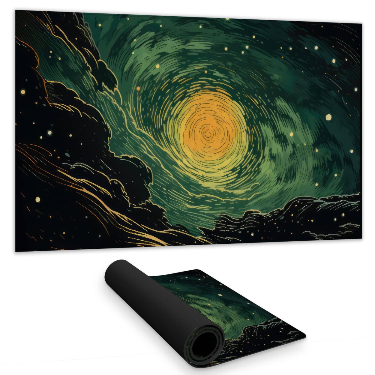 Concius Sales C1DM1424AZDHQH 14 x 24 in. Turmoil in Space Gaming Mat - Unique Home Decor Playmat