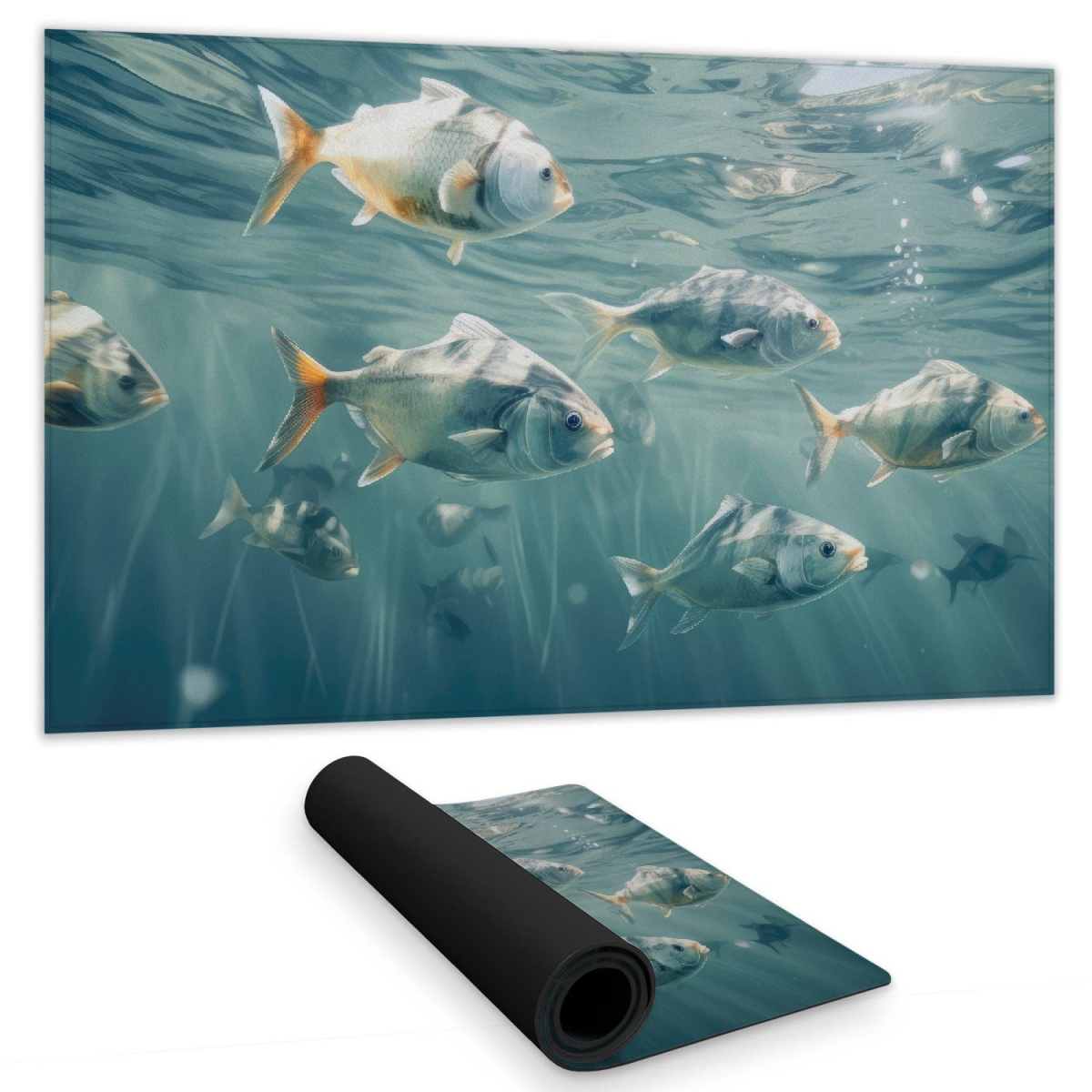 Concius Sales C1DM1424CQ6GBS 14 x 24 in. Swimming Peacefully Gaming Mat - Stylish Home Decor Rug
