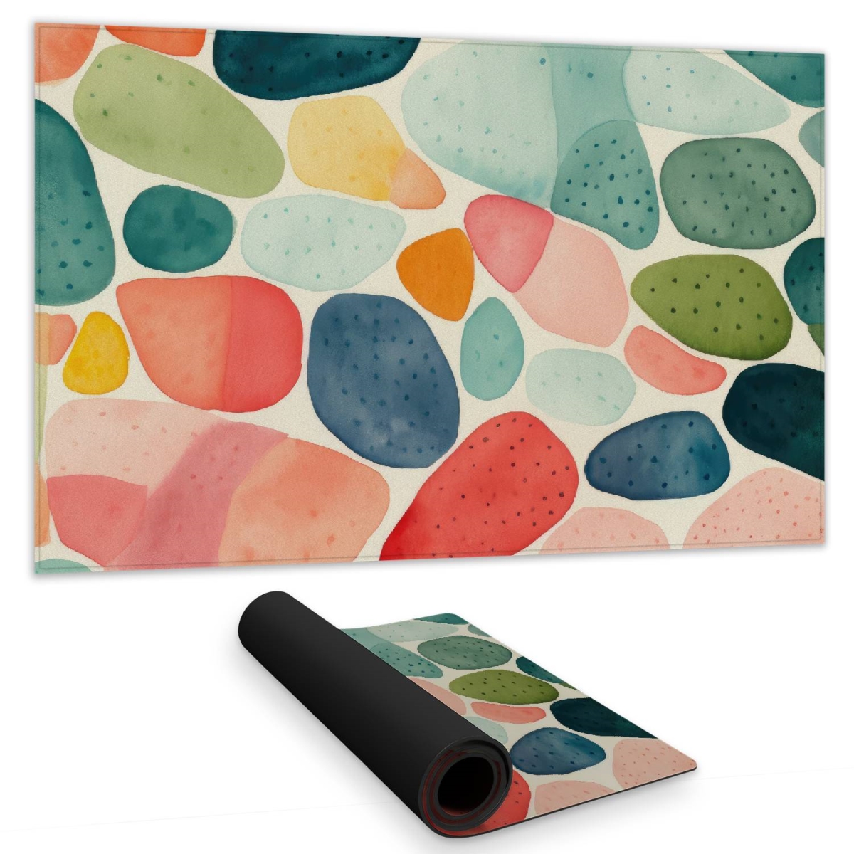 C1DM1424H74LQ0 14 x 24 in. Seedy Shapes - Orange Gaming Mat for Stylish Home Decor