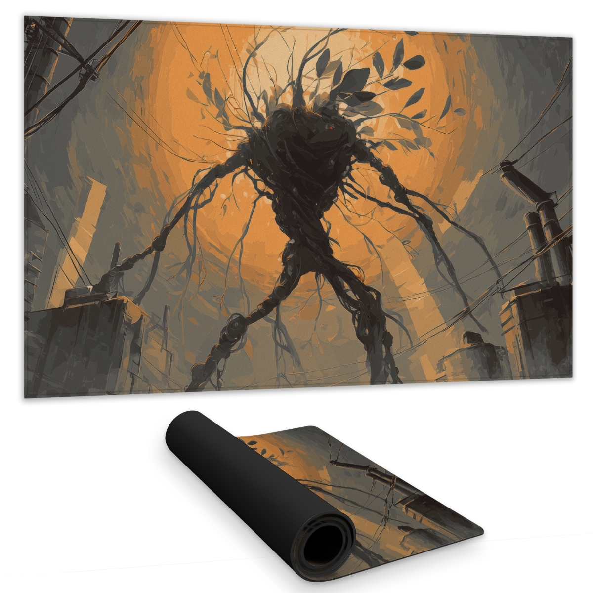 C1DM1424J0IDGJ 14 x 24 in. Final Warning Orange Gaming Mat - Stylish Home Decor