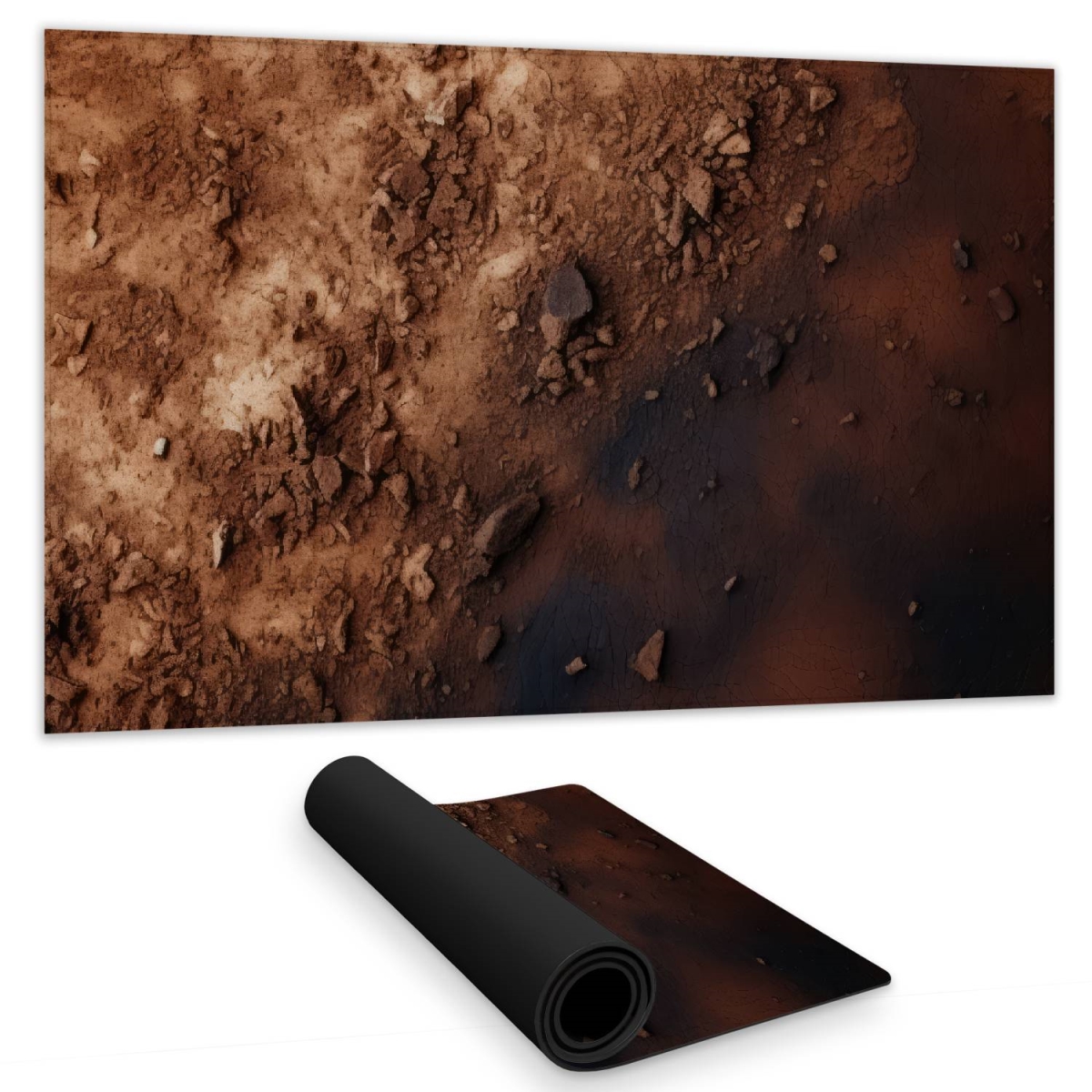 C1DM1424NDJQYV 14 x 24 in. The Dark Patch - Brown Gaming Mat for Home Decor - Stylish Play