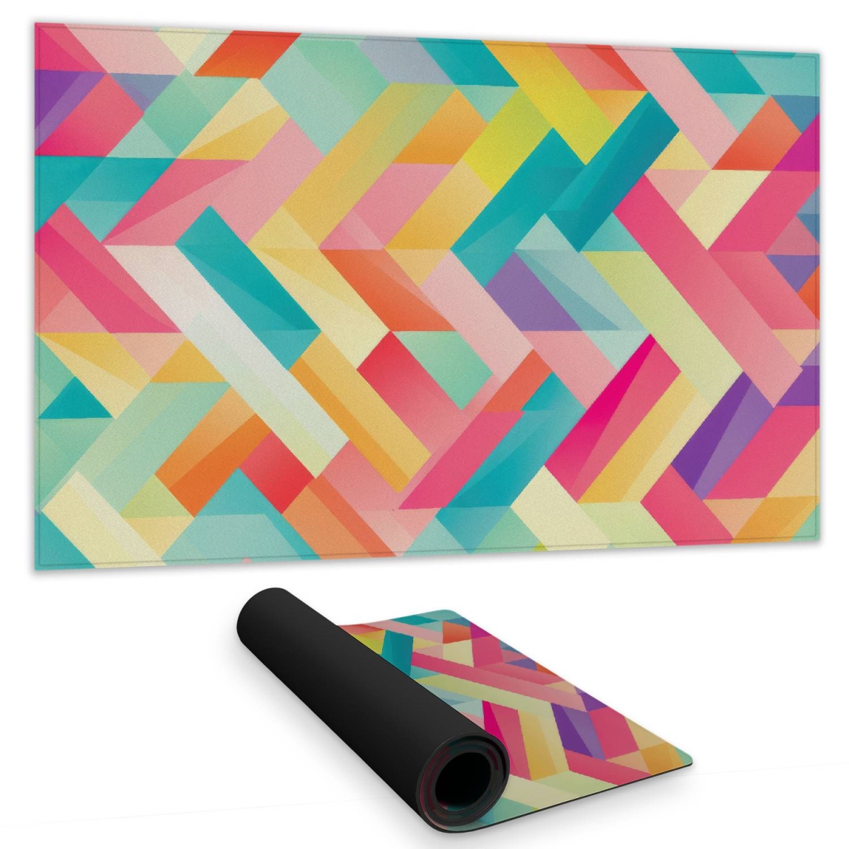 C1DM1424RPRQB6 14 x 24 in. Stripe Harmony Orange Gaming Mat - Stylish Home Decor