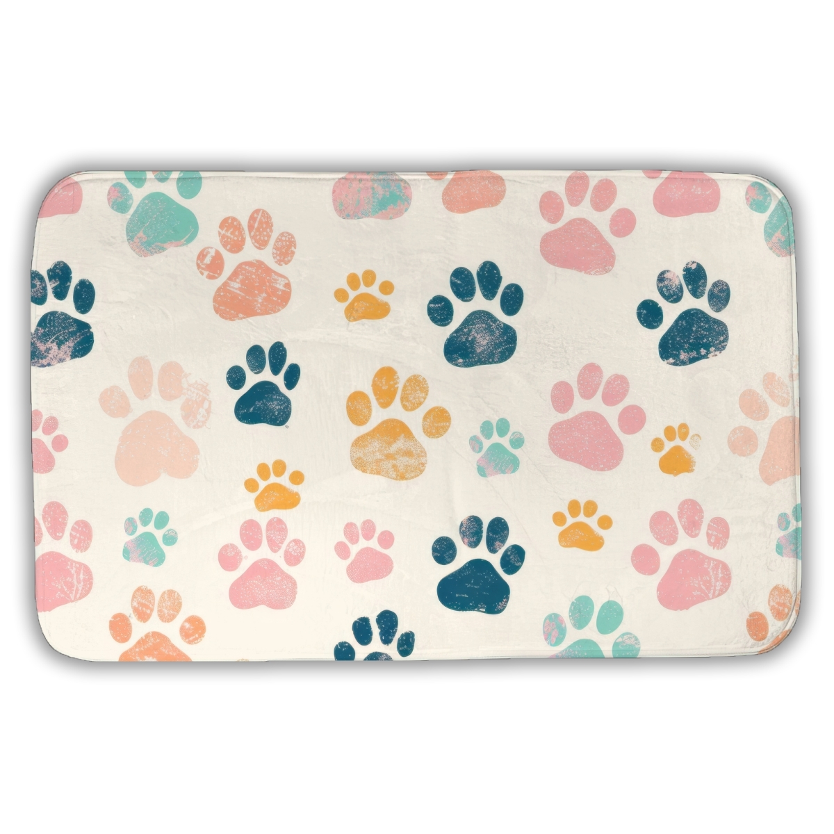 C1BM2134DRFWW8 21 x 34 in. Cute Paws Pink Bath Mat - Stylish Home Decor Essential