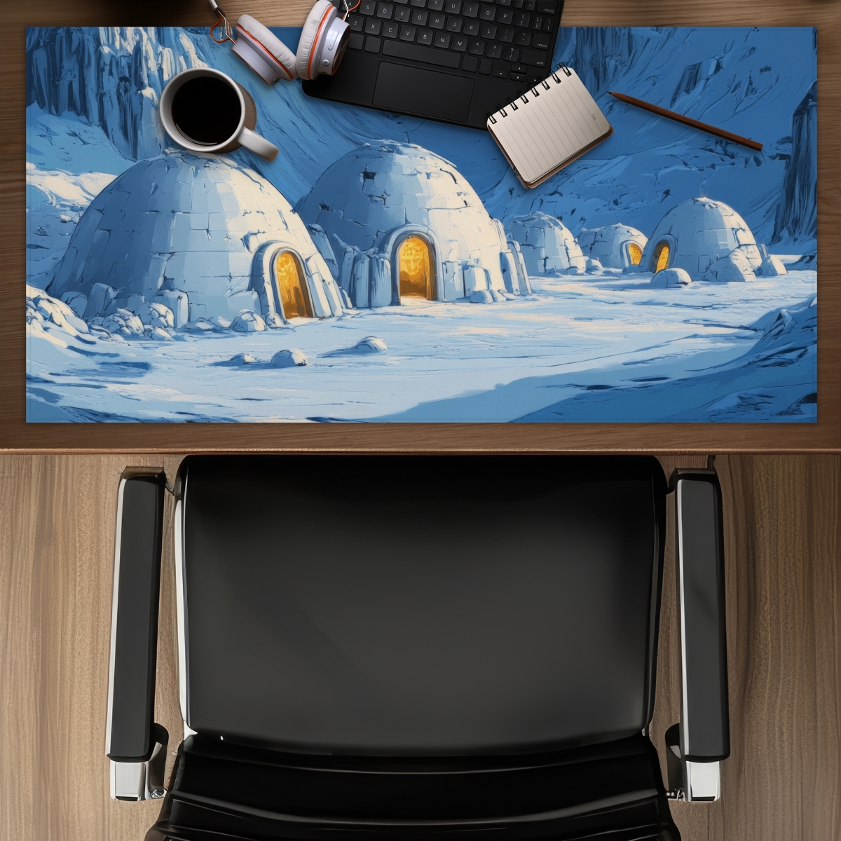 C1DM1531J2FEC2 16 x 32 in. Ice Cold Blue Desk Mat for Home Decor - Stylish & Functional