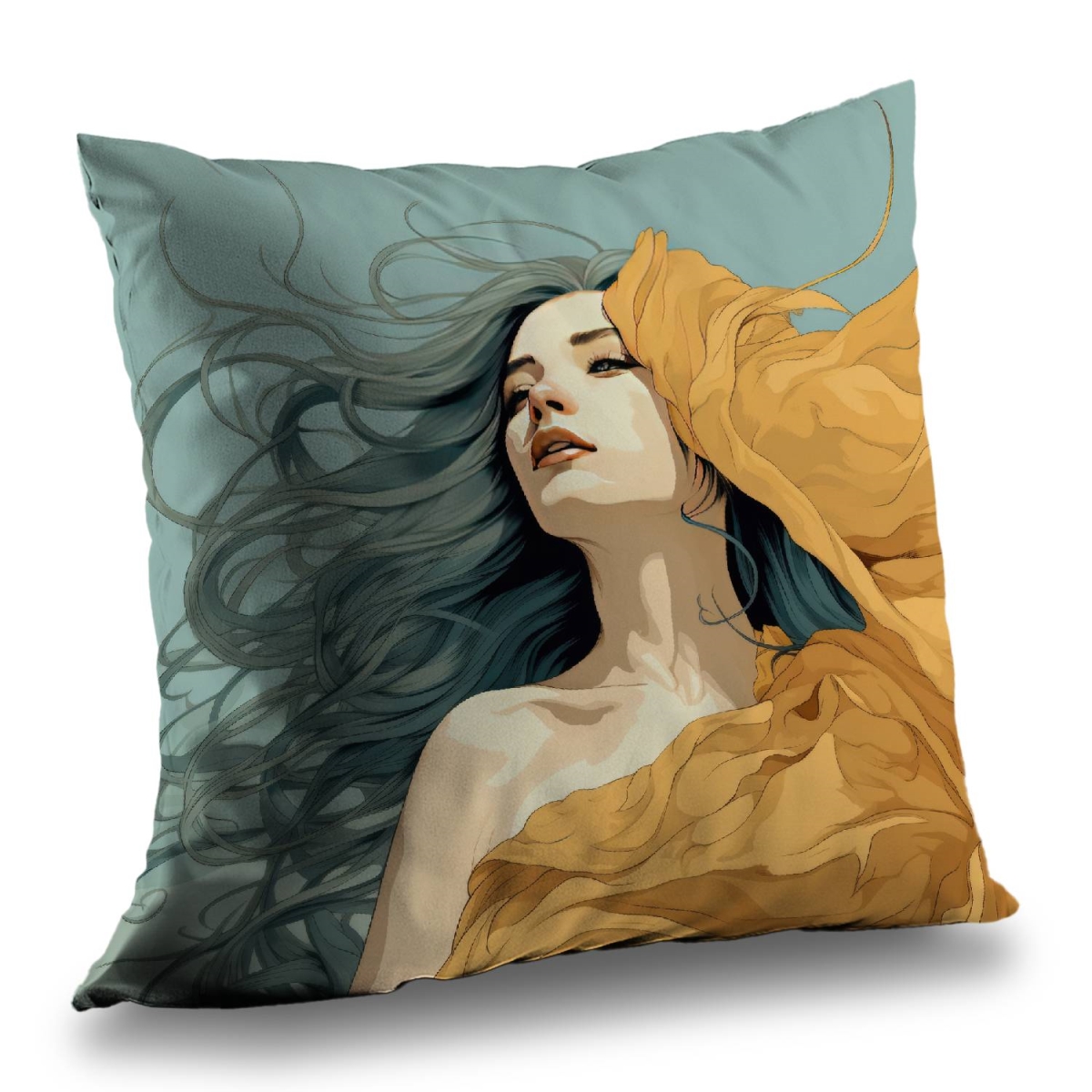 Concius Sales C1PT16165V111J 16 x 16 in. Sensual Flow Poly Twill Throw Pillow - Stylish Home Decor - Insert Included