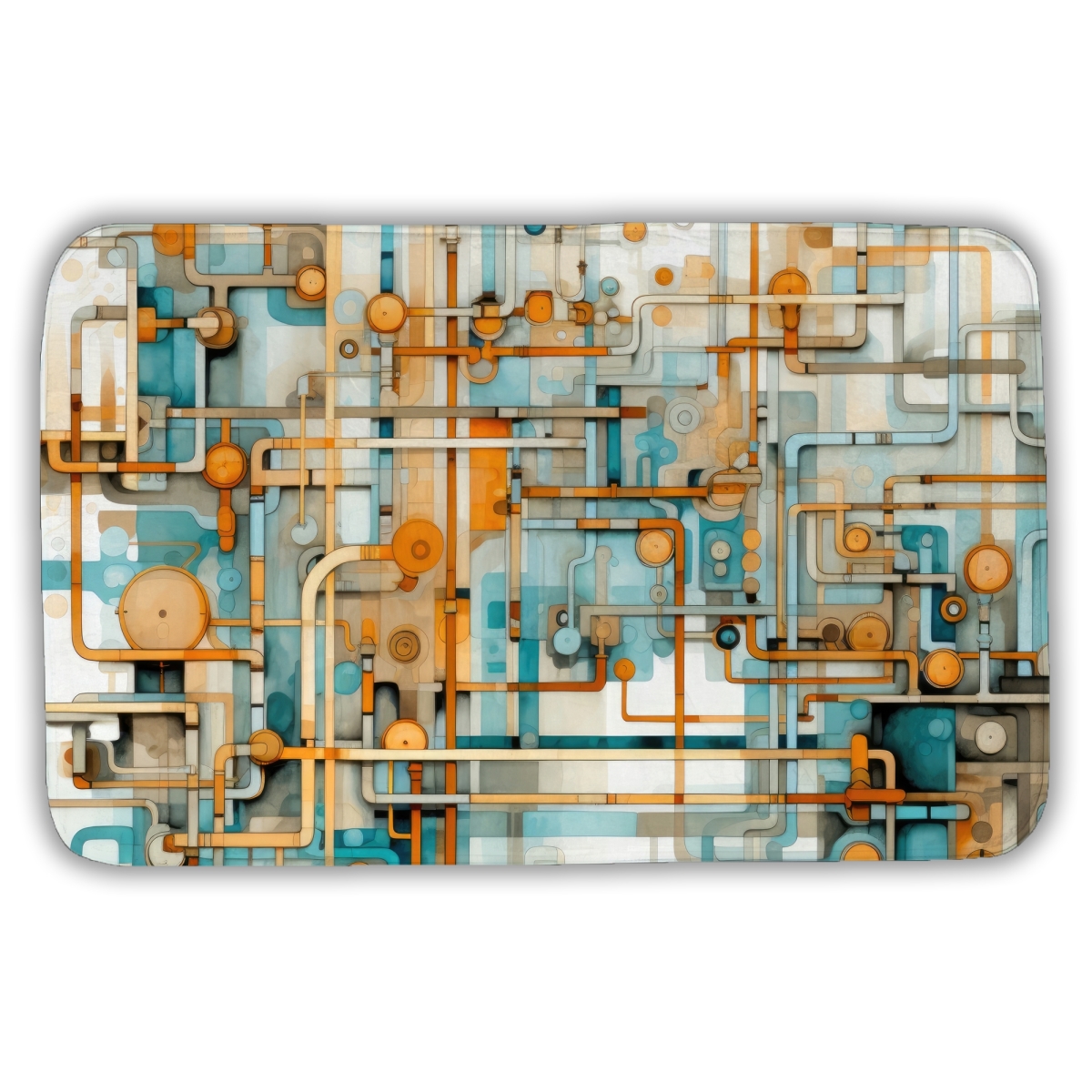 C1BM21345QHK9X 21 x 34 in. Like Clockwork White Bath Mat - Stylish