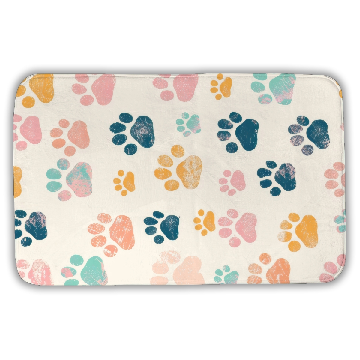 C1BM2134AGQI8D 21 x 34 in. Cute Paws Pink Bath Mat - Stylish Home Decor Essential