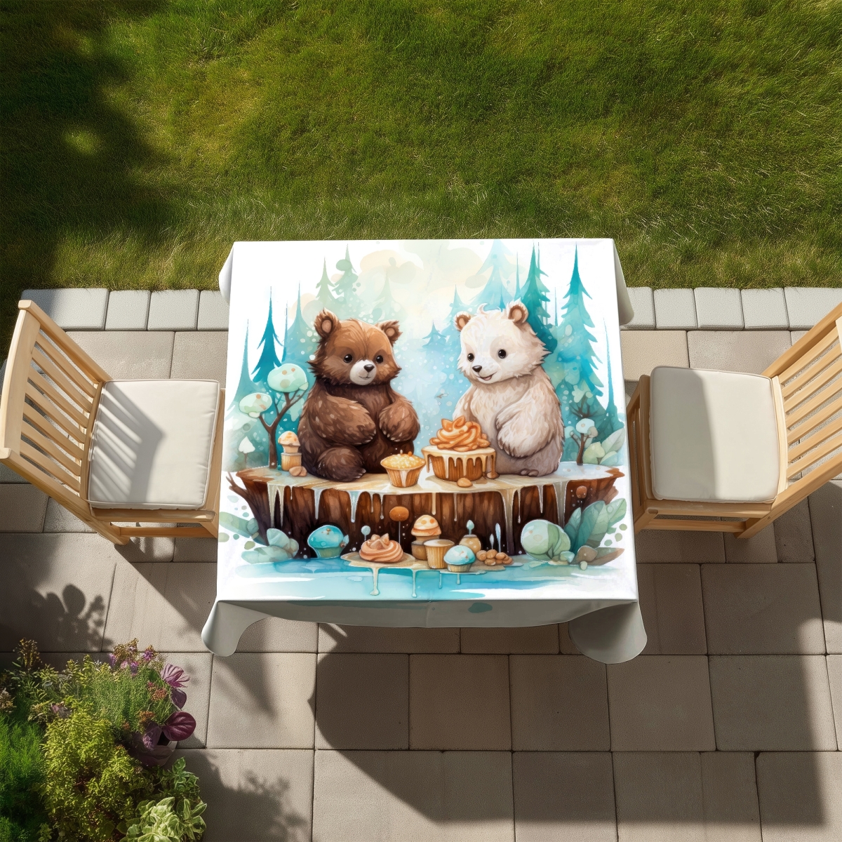 Picture of MWW C1TC585836WHUE 58 x 58 in. The Dessert White Indoor & Outdoor Tablecloth for Home Decor