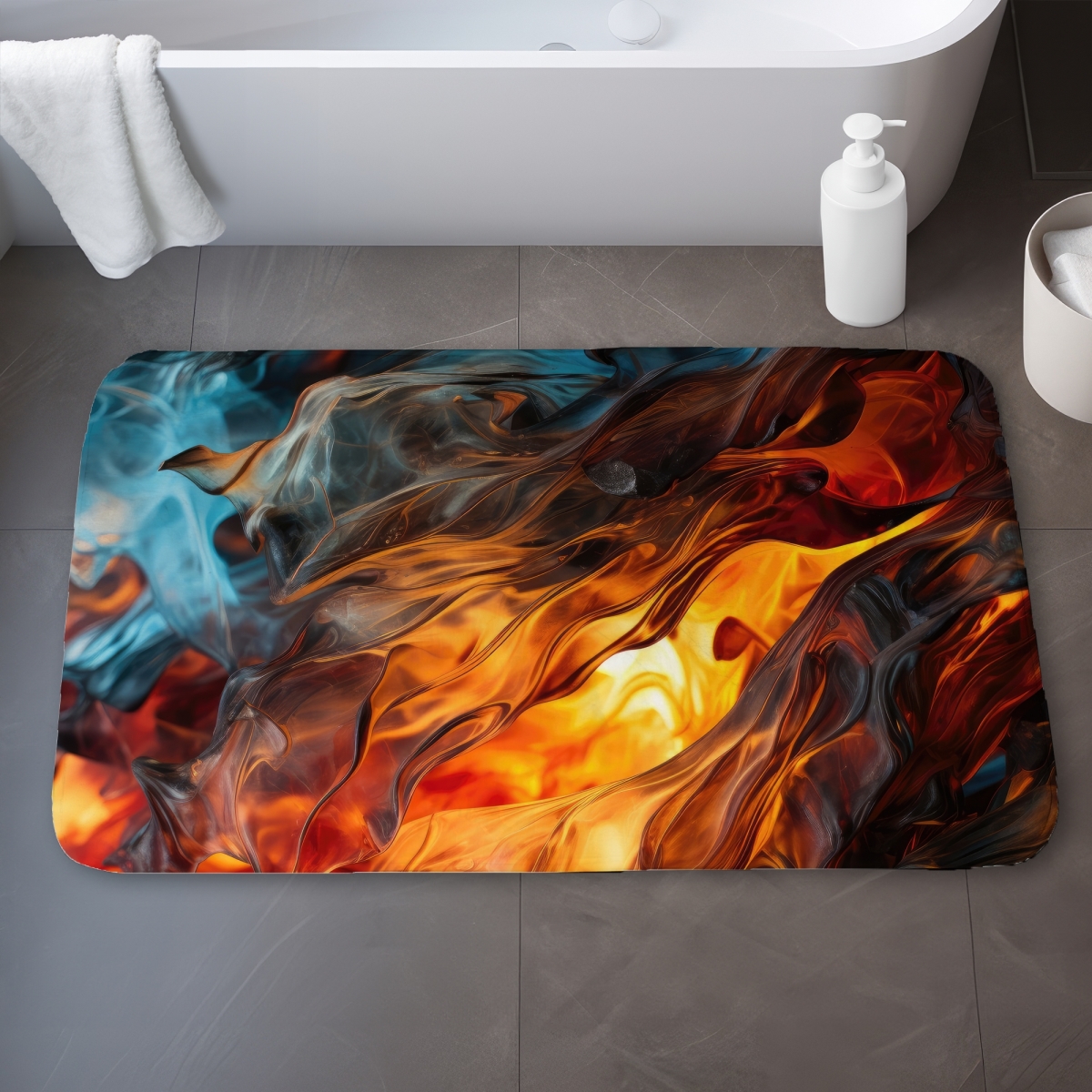 C1BM2134UTSDG1 21 x 34 in. Crystallized Fire Blue Bath Mat - Stylish Home Decor Accent
