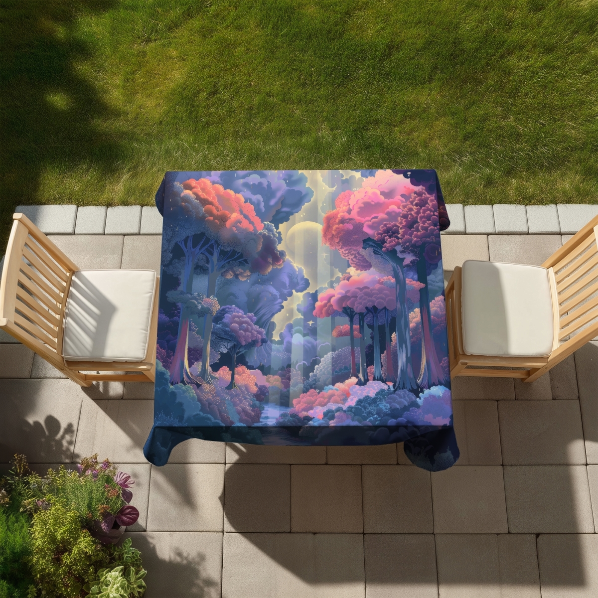 Picture of MWW C1TC58587J1T84 58 x 58 in. Beams Purple Indoor & Outdoor Tablecloth - Home Decor Essential