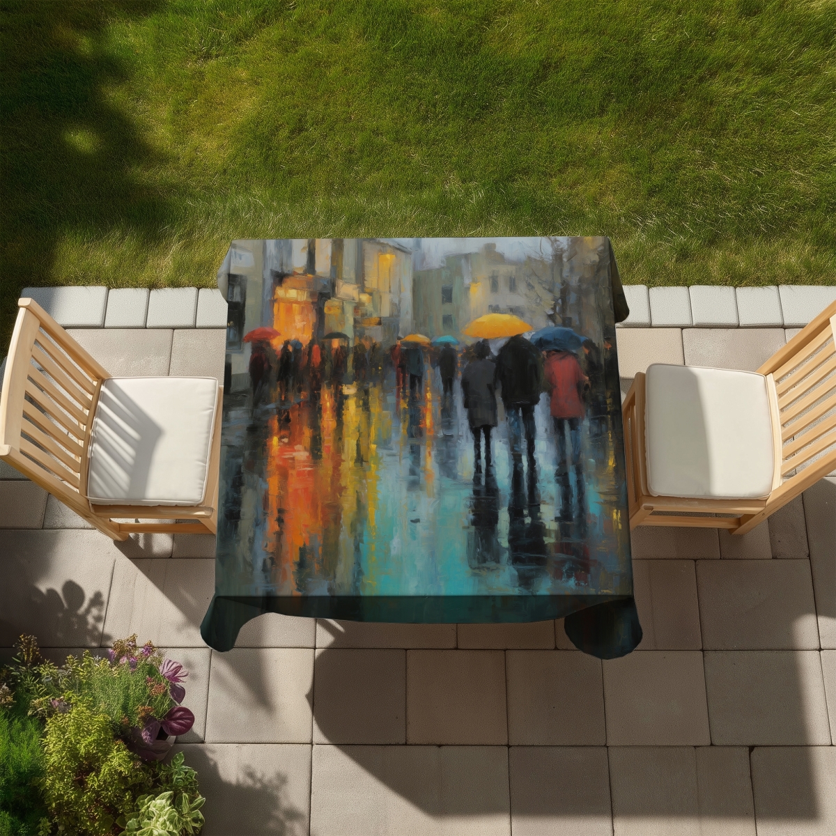 Picture of MWW C1TC585893U2NI 58 x 58 in. Rainy Day Gray Indoor & Outdoor Tablecloth for Home Decor