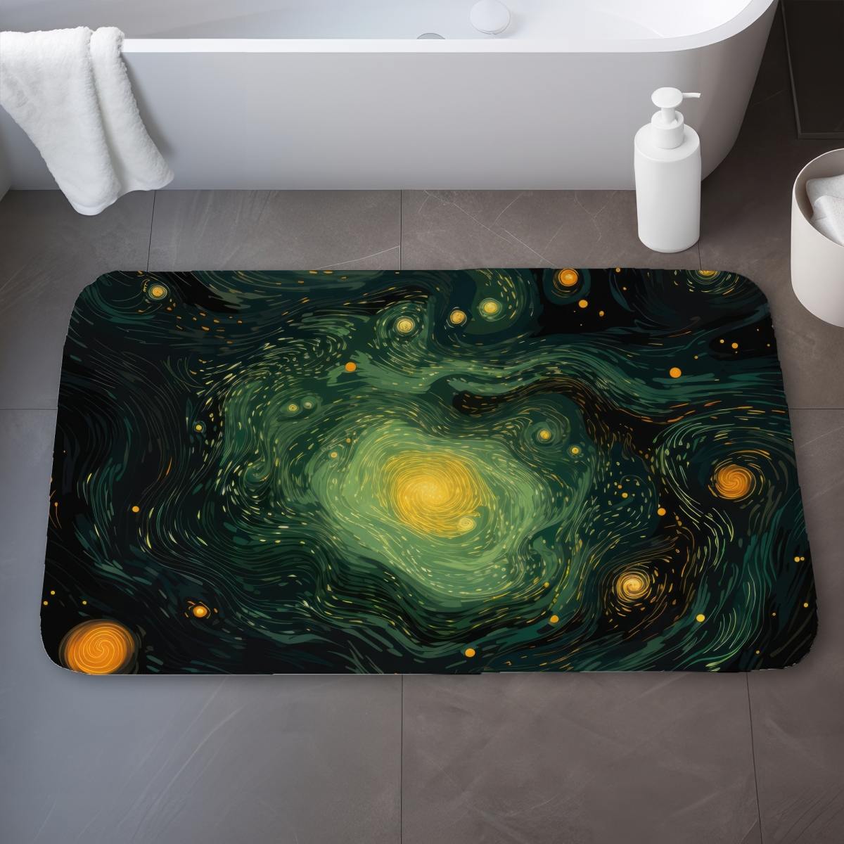 C1BM2134UX9XET 21 x 34 in. Illuminated in Space Black Bath Mat - Elegant Home Decor