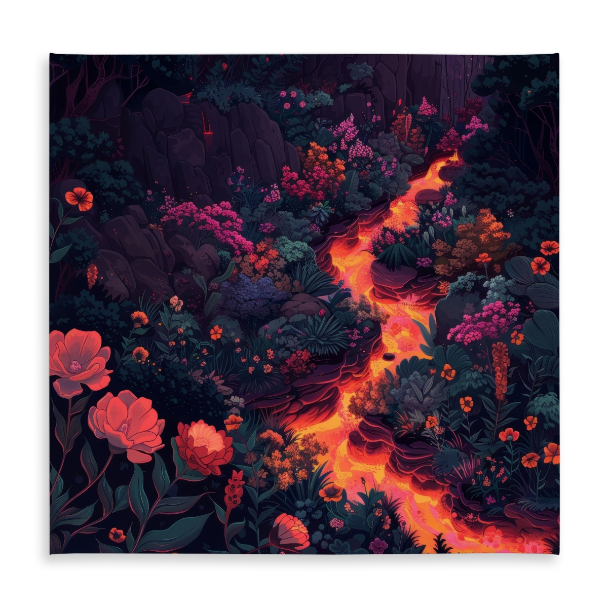 Picture of MWW C1TC5858MT7KHC 58 x 58 in. Flowing Magma Red Indoor & Outdoor Tablecloth for Home Decor