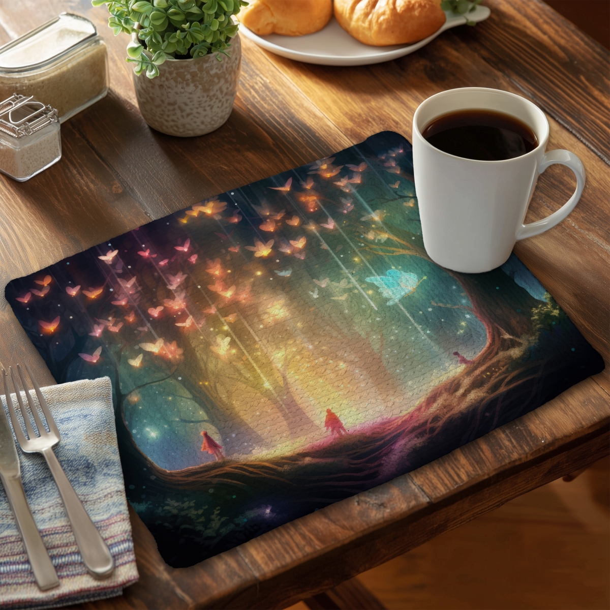 Picture of MWW CBPM14184ZR7T7 14 x 18 in. A Dream Come True - Pink Braided Polyester Placemat Decor