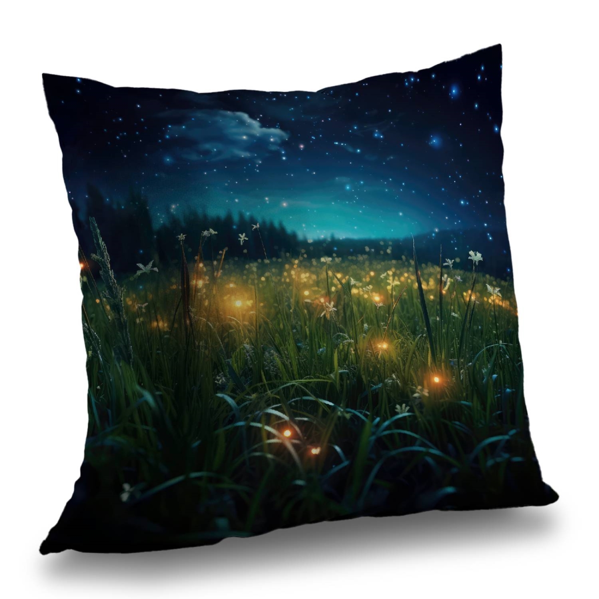 Concius Sales C1PT2626MPPPH3 26 x 26 in. Fireflies at Night Poly Twill Throw Pillow - Home Decor - Insert Included