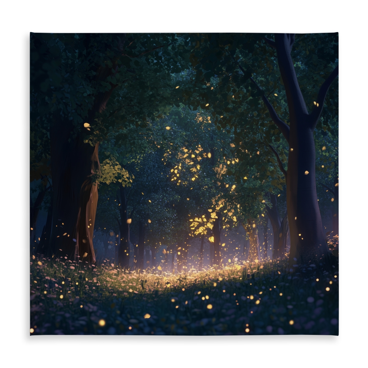 Picture of MWW C1TC5858621TJ0 58 x 58 in. Glowing Leaves - Gold Indoor & Outdoor Tablecloth for Home Decor