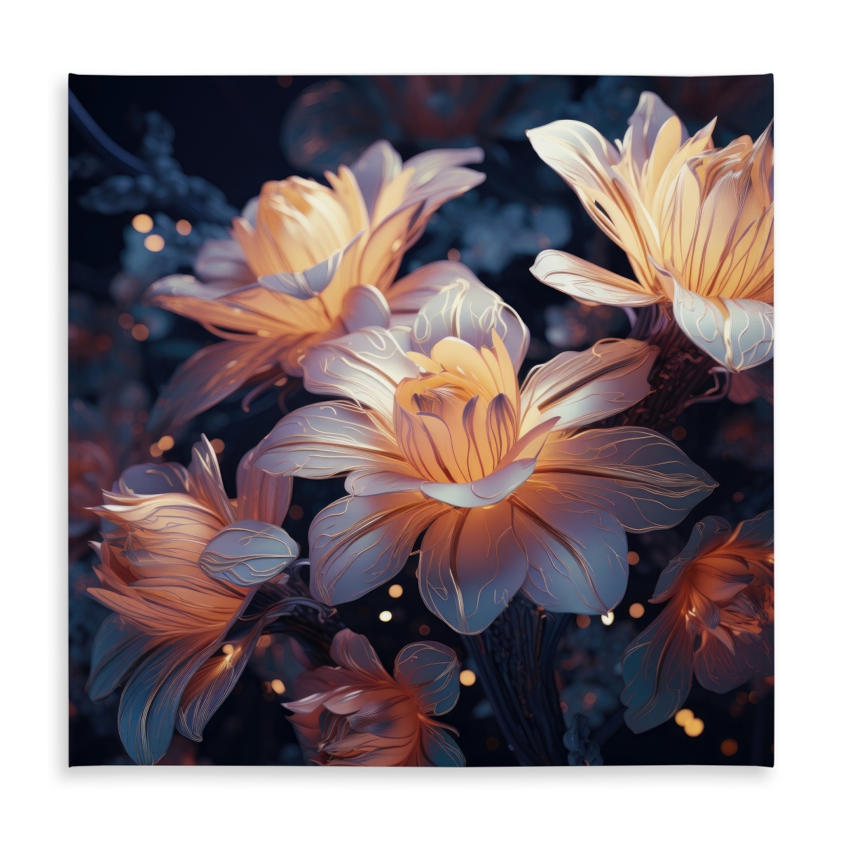 Picture of MWW C1TC5858AP6XYS 58 x 58 in. Pixie Flowers Black Indoor & Outdoor Tablecloth for Home Decor