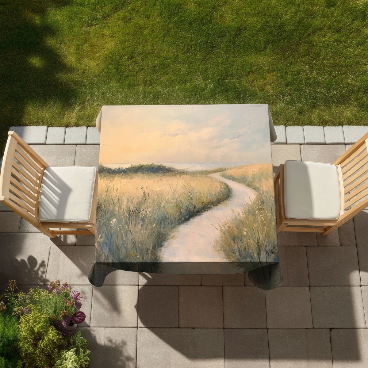 Picture of MWW C1TC5858QJJZCD 58 x 58 in. Soft Breeze Gray Indoor & Outdoor Tablecloth for Home Decor