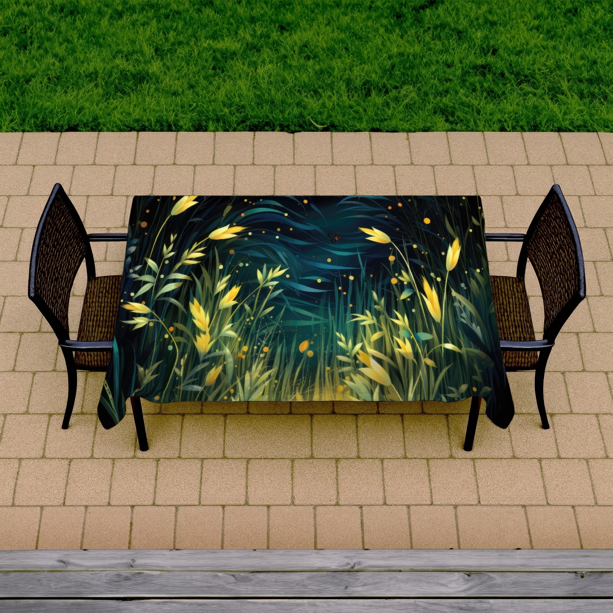 Picture of MWW C1TCLRGEW2MCPK 58 x 102 in. Lit Plains Blue Indoor & Outdoor Tablecloth for Home Decor