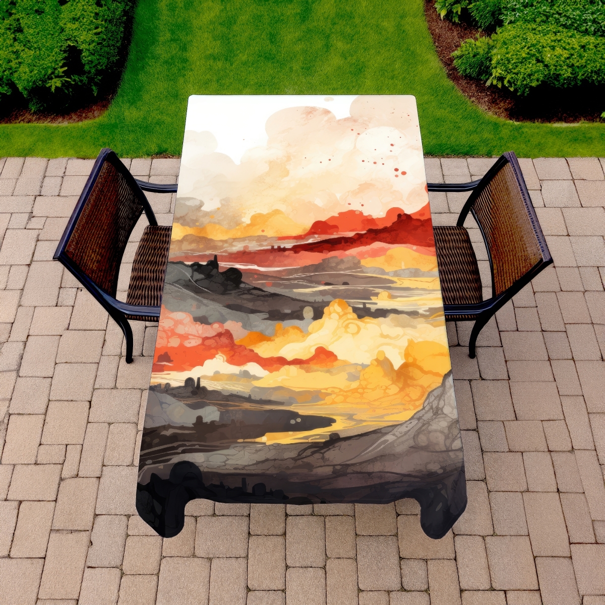 Picture of MWW C1TCLRGE29TDUX 58 x 102 in. Scolding Land Gray Indoor & Outdoor Tablecloth for Home Decor