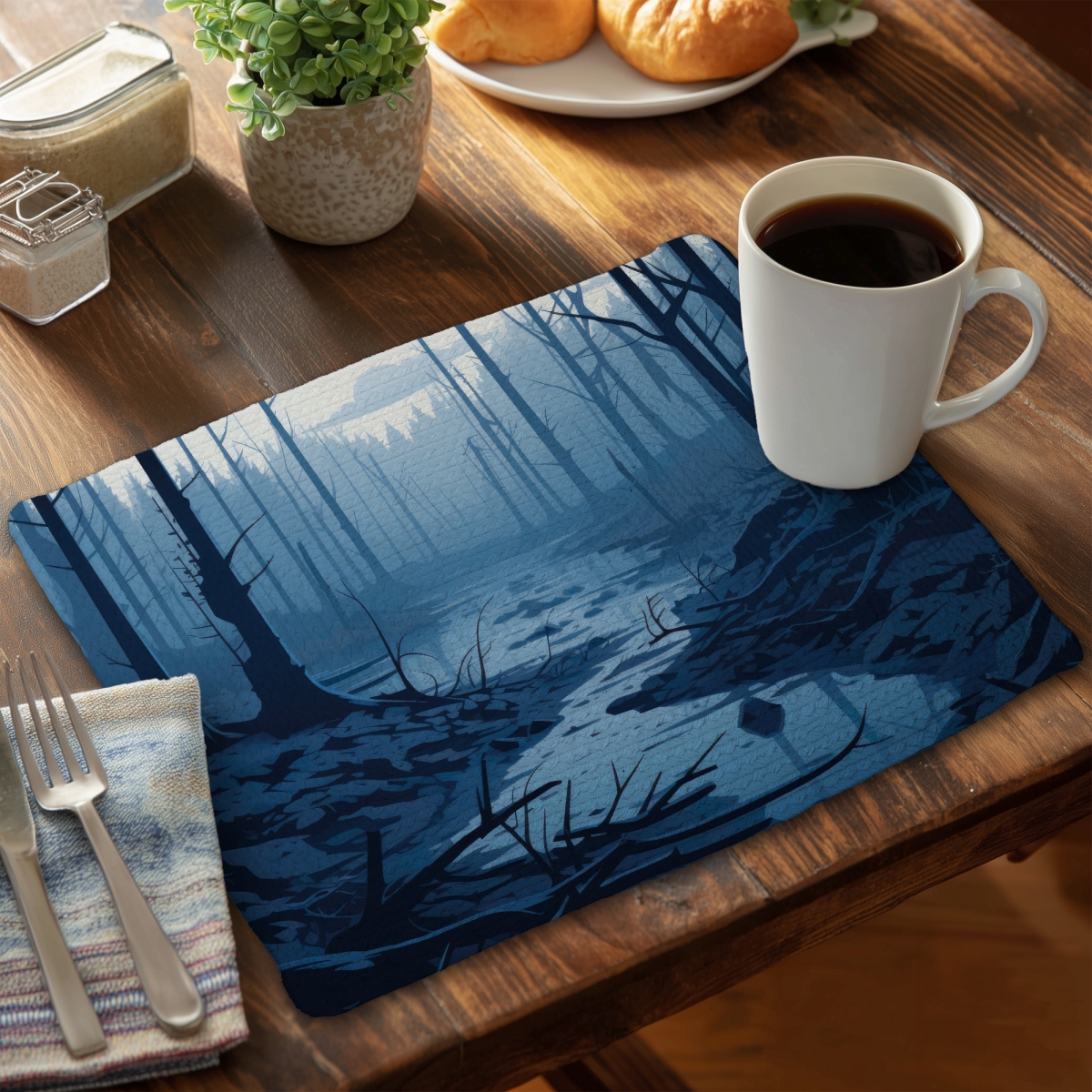 Picture of MWW CBPM14182FDTRY 14 x 18 in. Dead Lands Gray Braided Polyester Placemat - Home Decor
