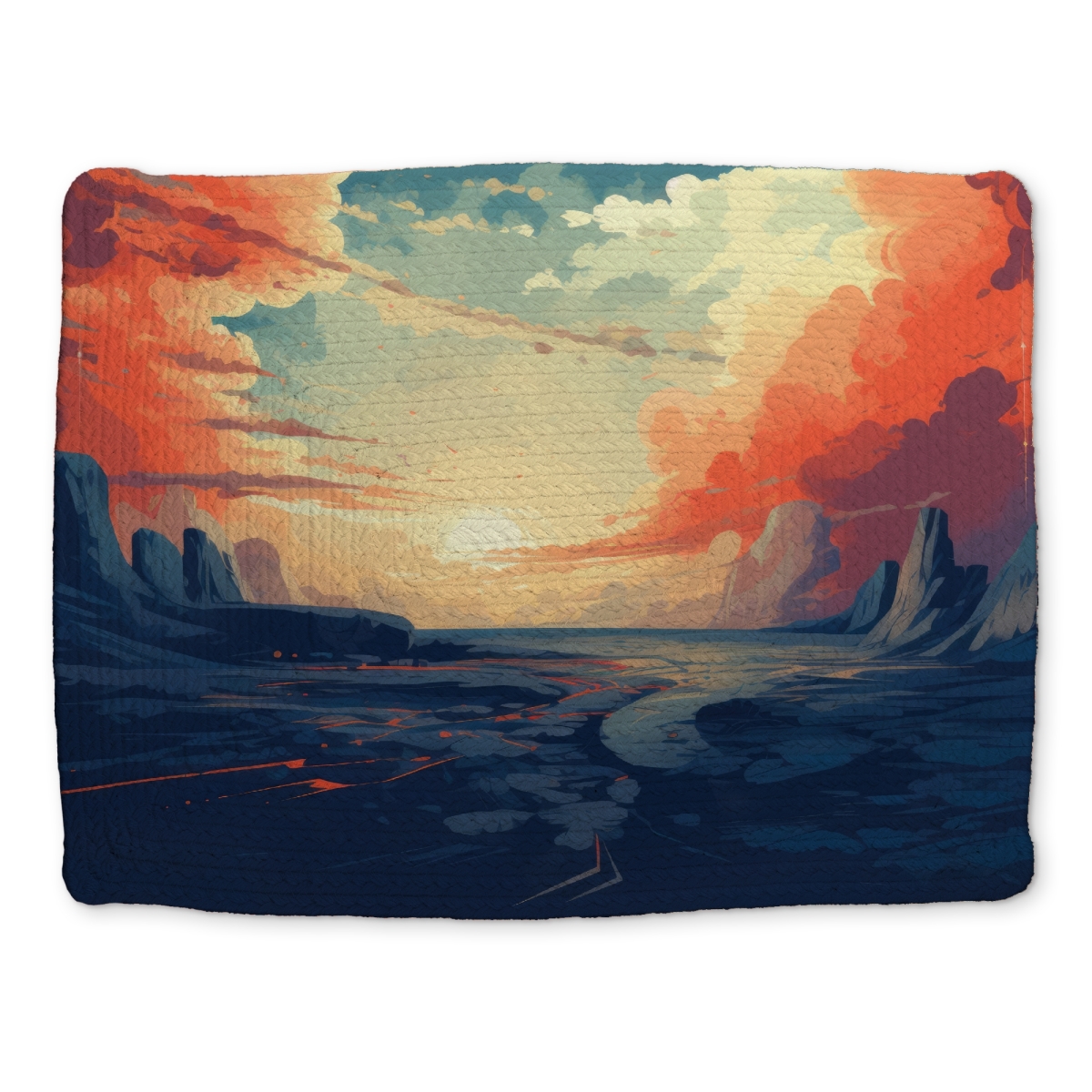 Picture of MWW CBPM14182XGT0G 14 x 18 in. Finally Light - White Braided Polyester Placemat for Home Decor
