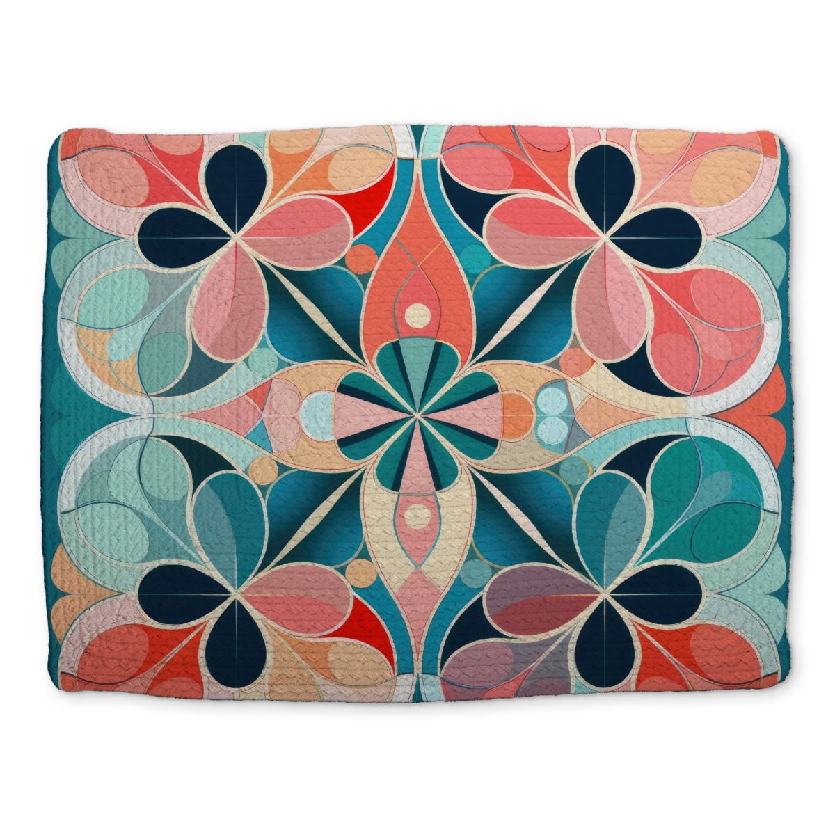 Picture of MWW CBPM141840OPZZ 14 x 18 in. Mandala Turquoise Braided Polyester Placemat - Home Decor