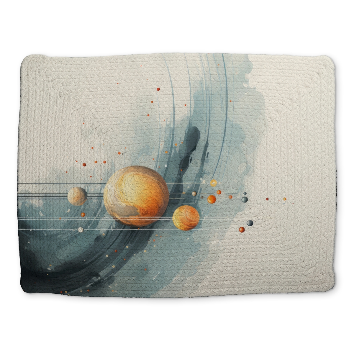Picture of MWW CBPM141823CU6U 14 x 18 in. Hanging Planets - White Braided Polyester Placemat for Decor