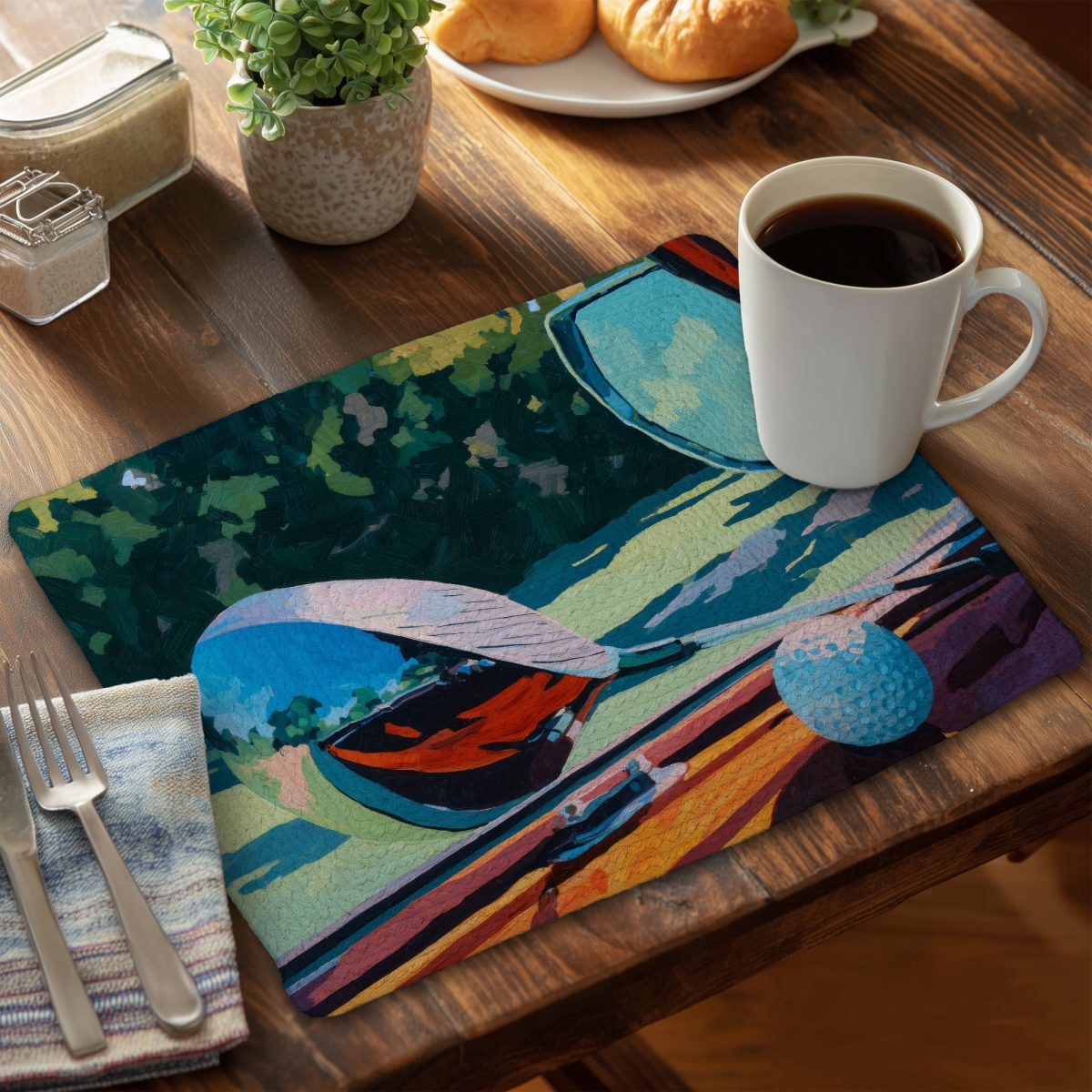 Picture of MWW CBPM14185J7GR1 14 x 18 in. The Drive - Summer Modern Braided Polyester Placemat