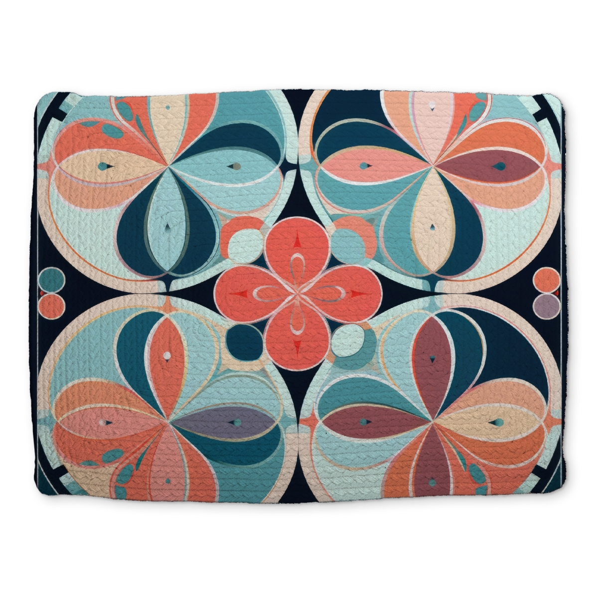 Picture of MWW CBPM14187UR6CL 14 x 18 in. Pastel Mandala Coral Braided Polyester Placemat - Home Decor