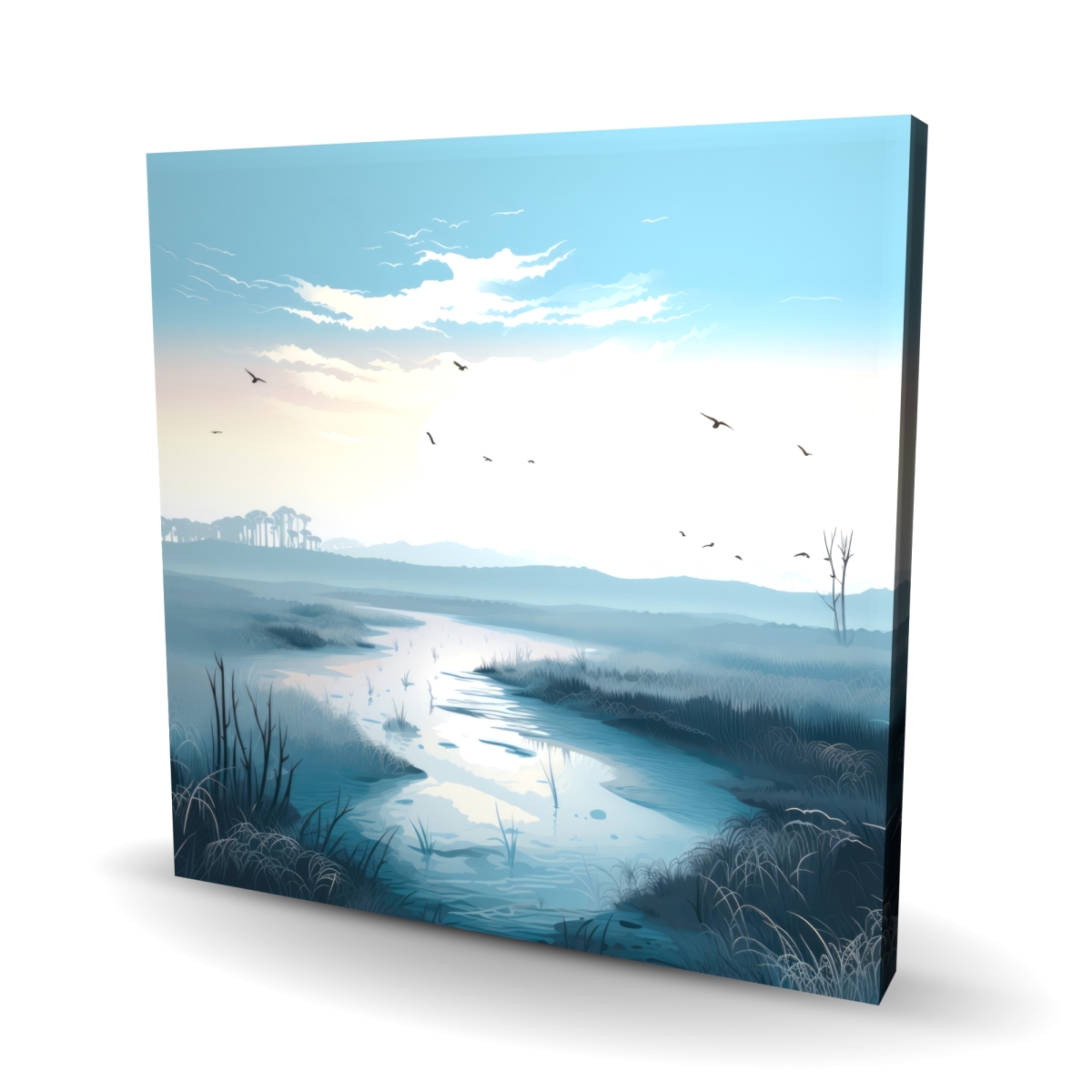 C1RC24246HPDNW 24 x 24 in. The Marsh - Black Canvas Wall Art for Home Decor