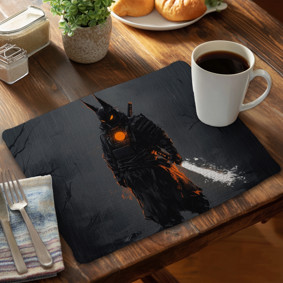 Picture of MWW CBPM1418AD8J0A 14 x 18 in. Blazing White Braided Polyester Placemat for Home Decor