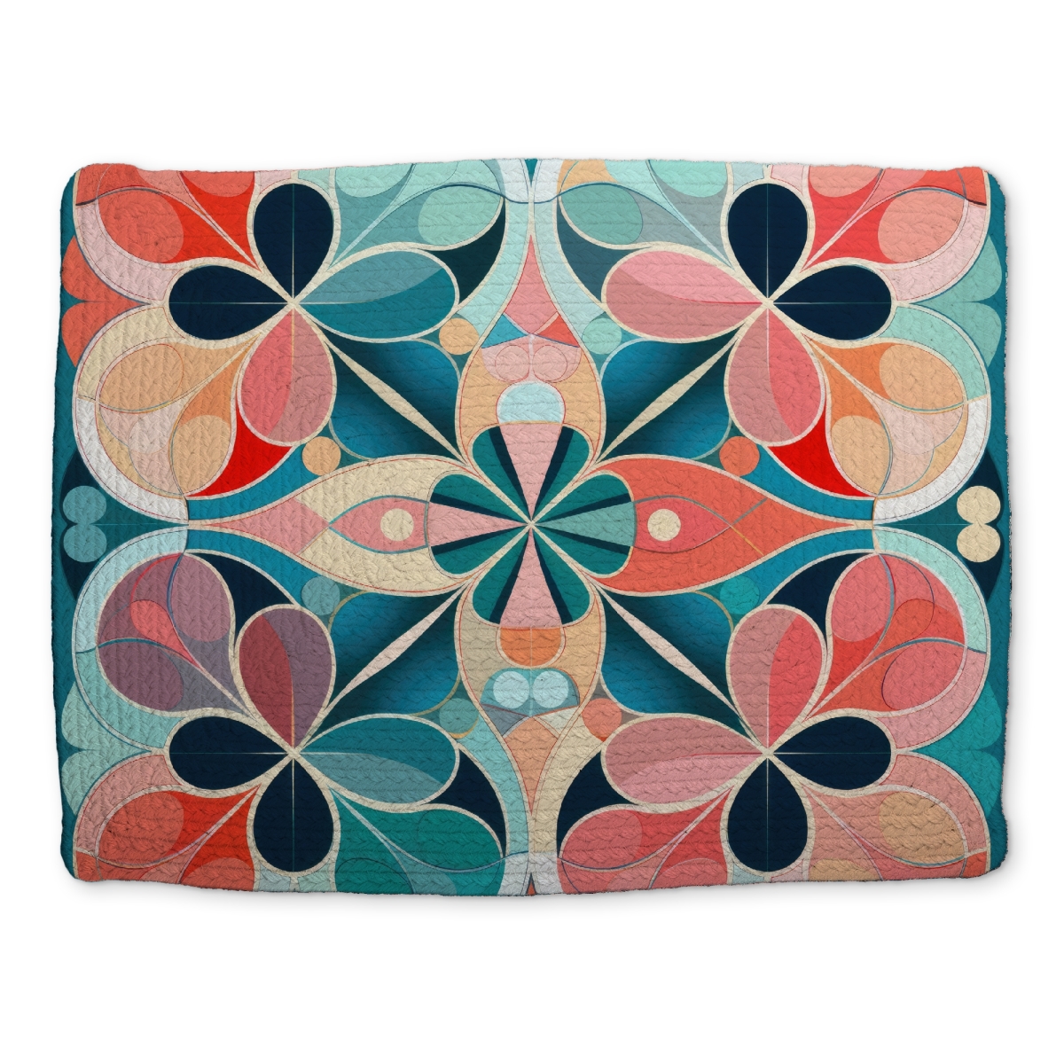 Picture of MWW CBPM1418CWJ2AL 14 x 18 in. Mandala Pink Braided Polyester Placemat for Home Decor