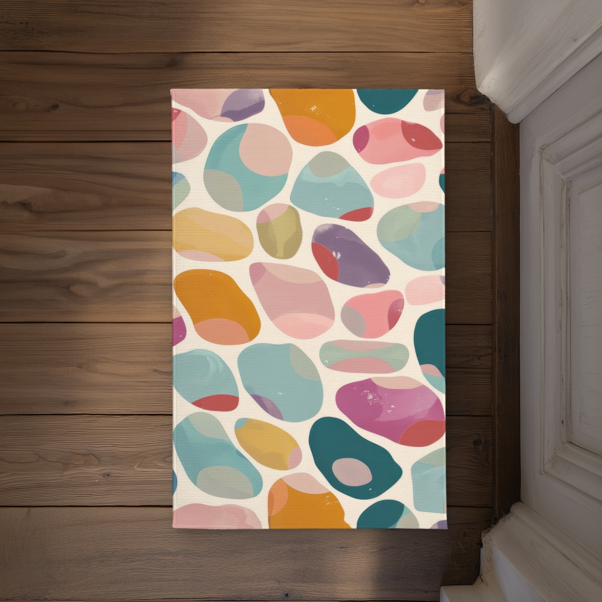 CODM2134FE38OU 21 x 34 in. Dots & Bops Blue Indoor & Outdoor Door Mat - Home Decor