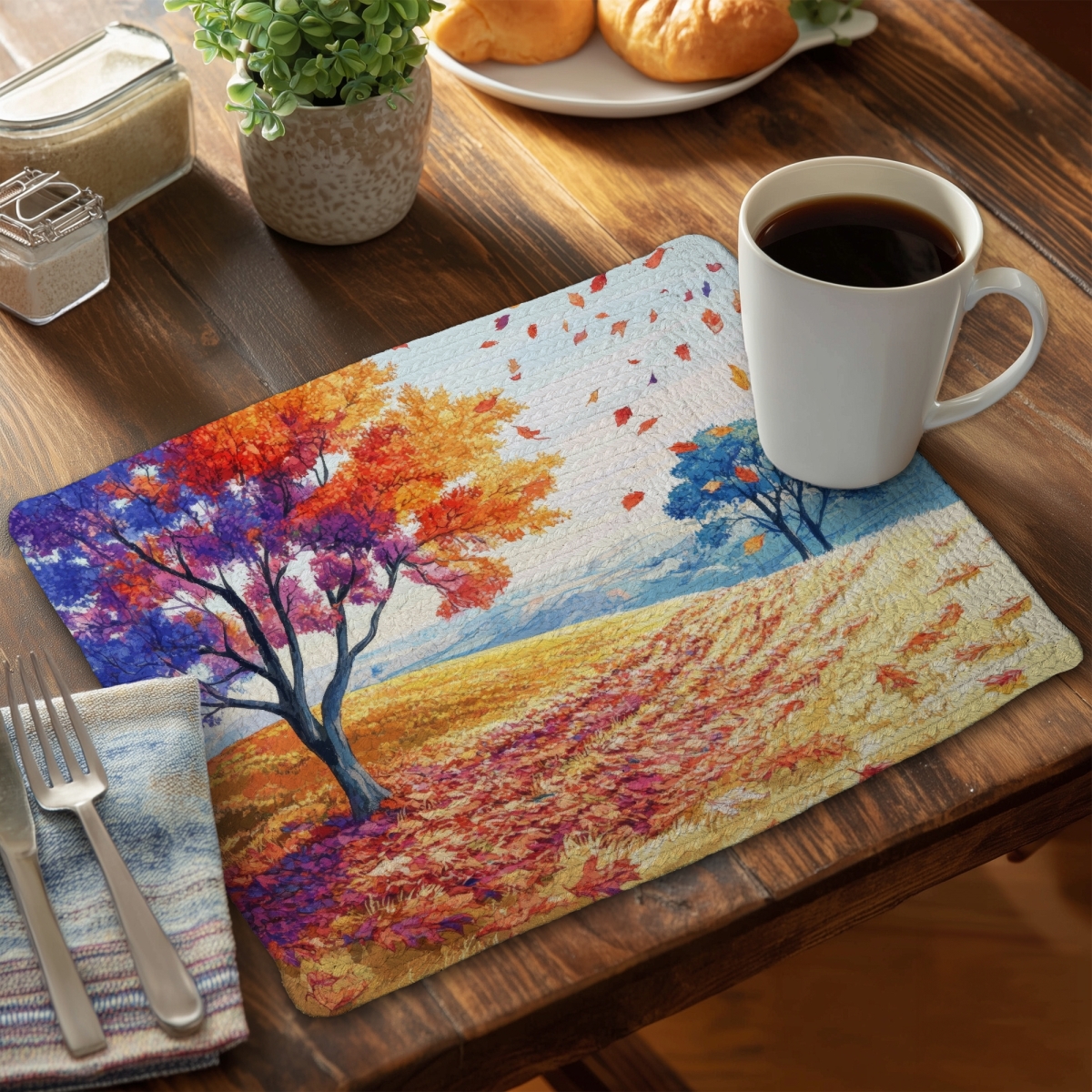 Picture of MWW CBPM14183FMZY2 14 x 18 in. Spring Breeze - White Braided Polyester Placemat for Home Decor