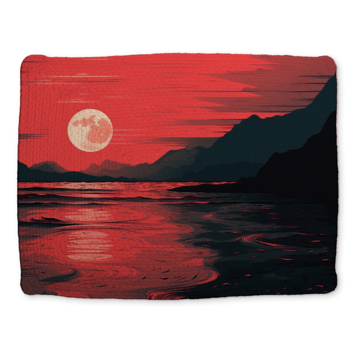 Picture of MWW CBPM14189I40KL 14 x 18 in. Bloody Tides - Red Braided Polyester Placemat for Home Decor