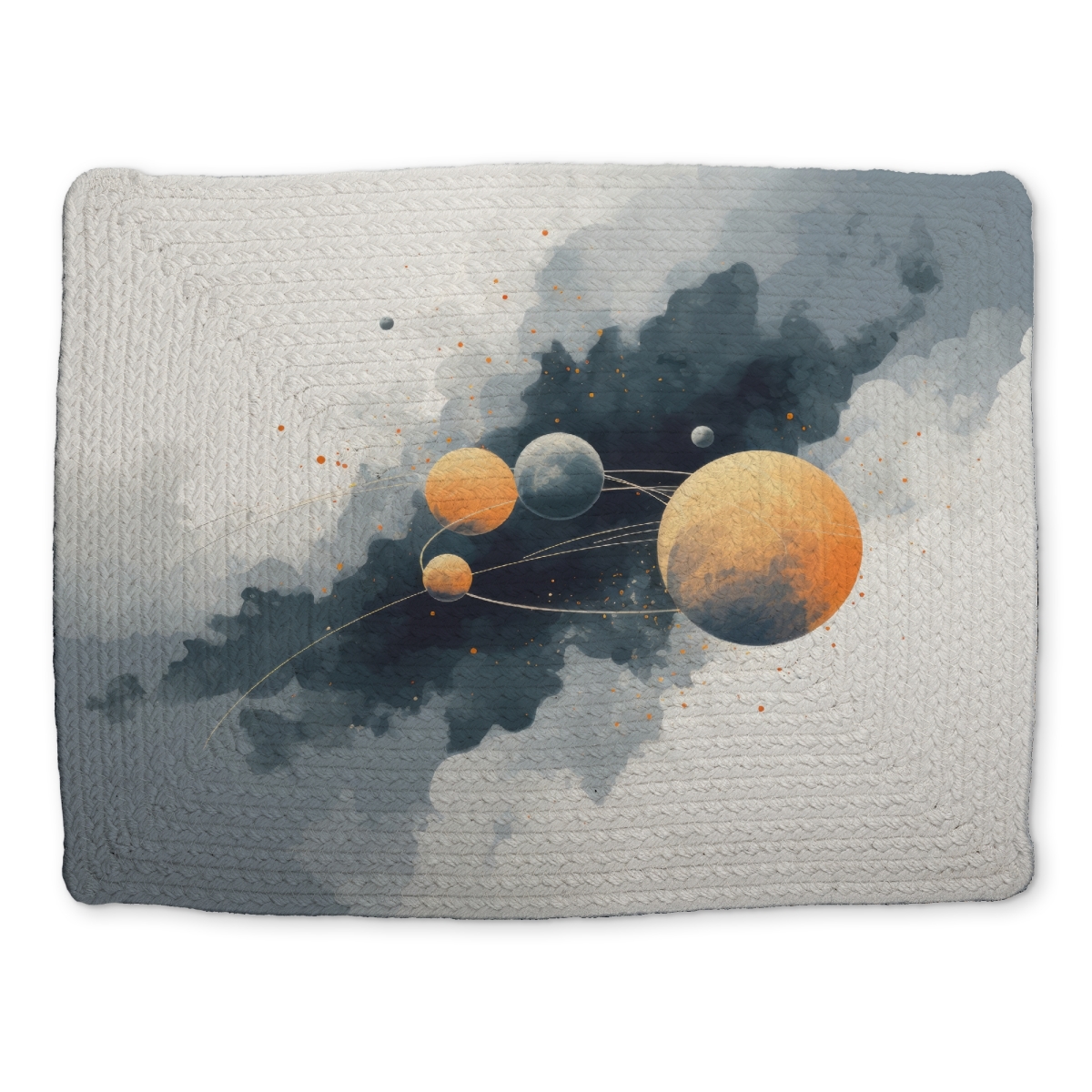 Picture of MWW CBPM1418CRG44J 14 x 18 in. Circle of Planets - Gray Braided Polyester Placemat - Home Decor
